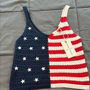 Polo Ralph Lauren Red, White, and Blue Knit Tank Top